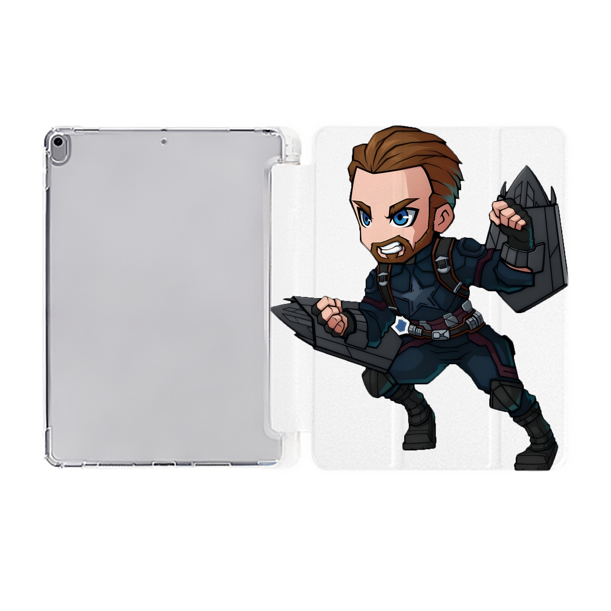 （画像用） アベンジャーズ The Avengers IPad ケース ペン収納付き 三つ折りスタンド PUレザー×シリコン 対応機種9.5/10.5/10.9インチ